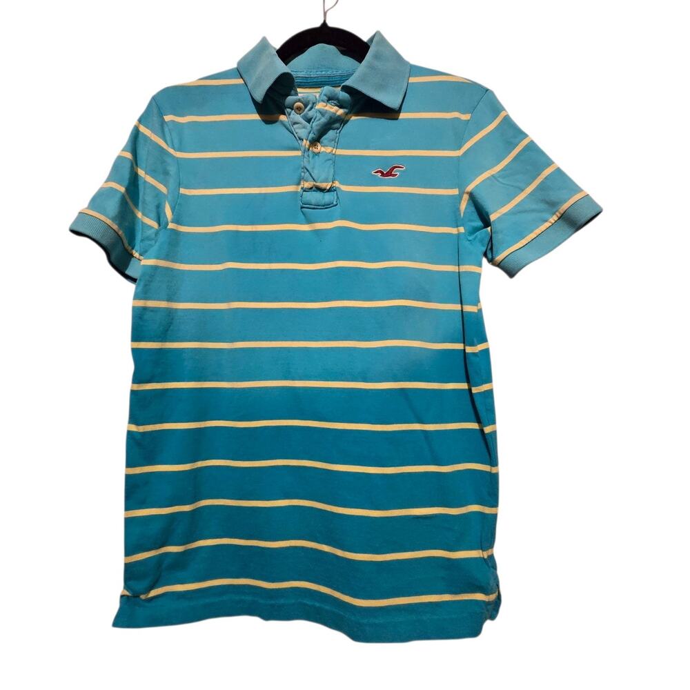 Vtg 90s Y2K Lot Of 4 Polo Shirt Mens SM Rugby Striped Plain Preppy Distressed - Picture 2 of 16